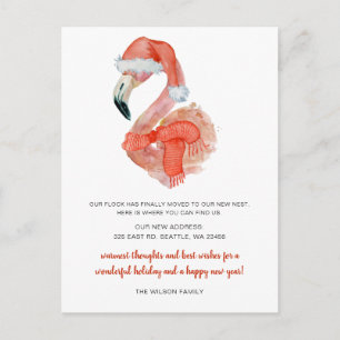 Niedlich Santa Flamingo Wir haben Urlaub verlegt Postkarte