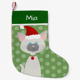 Niedlich Santa Kitty Kleiner Strumpf Weihnachtsstrumpf