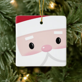 Niedlich Santa Klaus Face Keramikornament