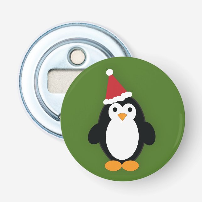 Niedlich Santa Penguin Flaschenöffner (Vorderseite)