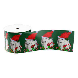 Niedlich Santa Poodle Weihnachten Ripsband