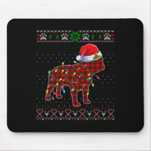 Niedlich Santa Red Kariert French Bulldog Light Ug Mousepad