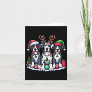 Niedlich Santa Reindeer Elf Great Dane Weihnachtsf Karte