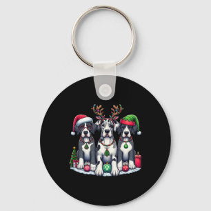 Niedlich Santa Reindeer Elf Great Dane Weihnachtsf Schlüsselanhänger