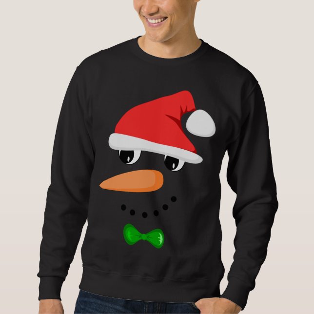 Niedlich Santa Snowman Face Funny Christmas Snowma Sweatshirt (Vorderseite)