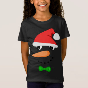 Niedlich Santa Snowman Face Funny Christmas Snowma T-Shirt