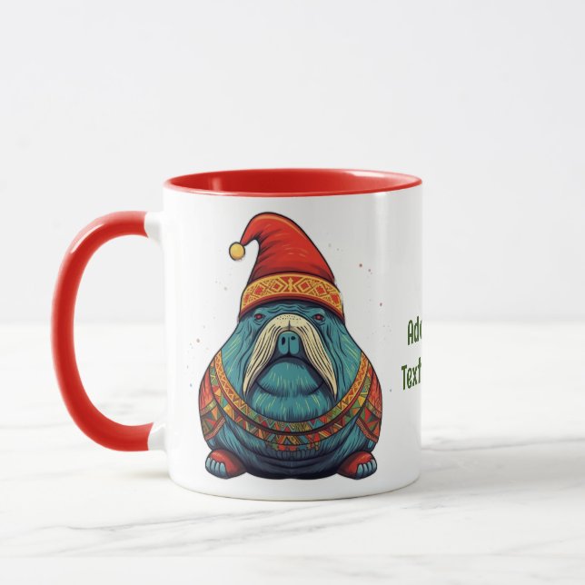 Niedlich Santa Walrus Weihnachtsgeschenke Walrus L Tasse (Links)