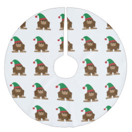 Niedlich Sasquatch Weihnachtself Polyester Weihnachtsbaumdecke