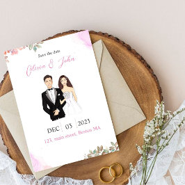 niedlich, Save the Date, Flachkarte Save the Date