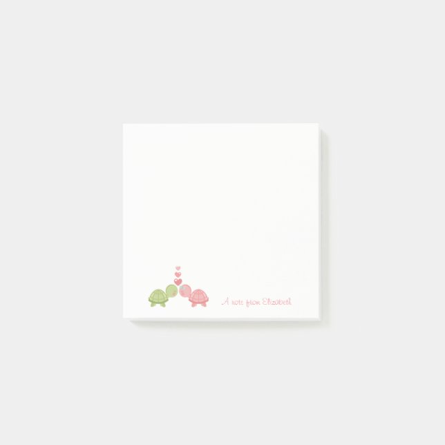 Niedlich, Schildkröten in Liebe Post-it Klebezettel (Vorderseite)