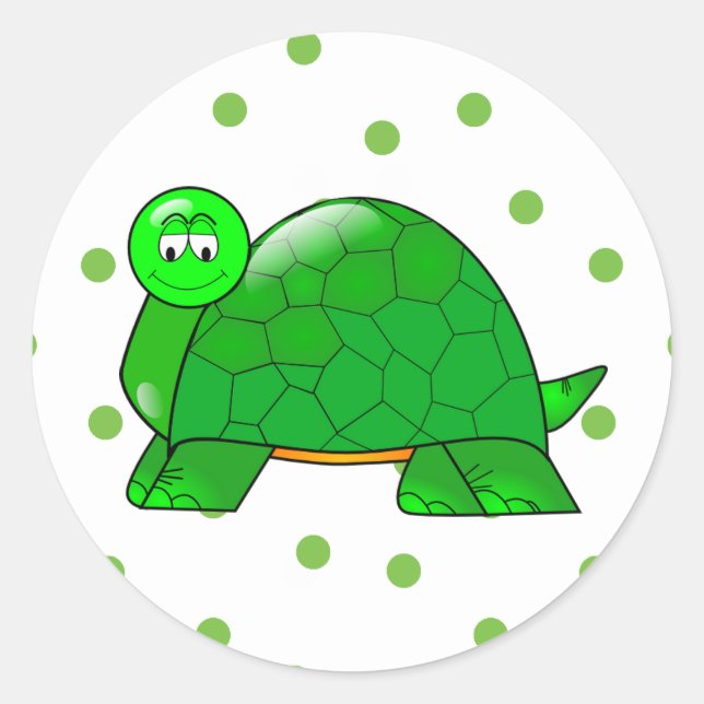 Niedlich-Schildkrötenkleber Runder Aufkleber (Vorderseite)