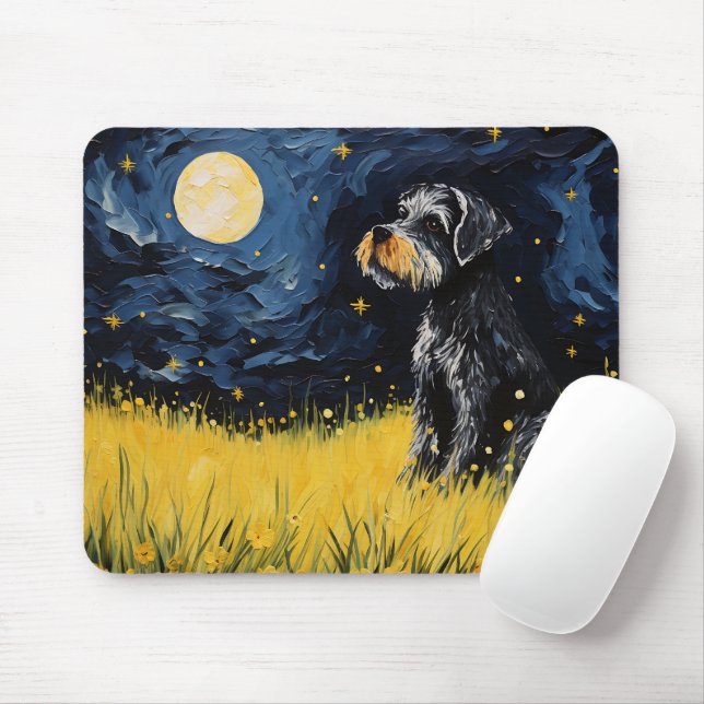 Niedlich Schnauzer Dog Starry Night Mousepad (Mit Mouse)