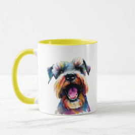 Niedlich Schnauzer - farbenfrohe Hundedesign Tasse