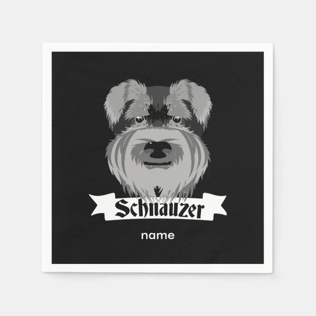 Niedlich Schnauzer Serviette (Vorderseite)