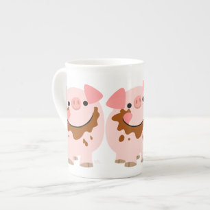 Niedlich Schokolade Cartoon Schweinebone China Tas Prozellantasse