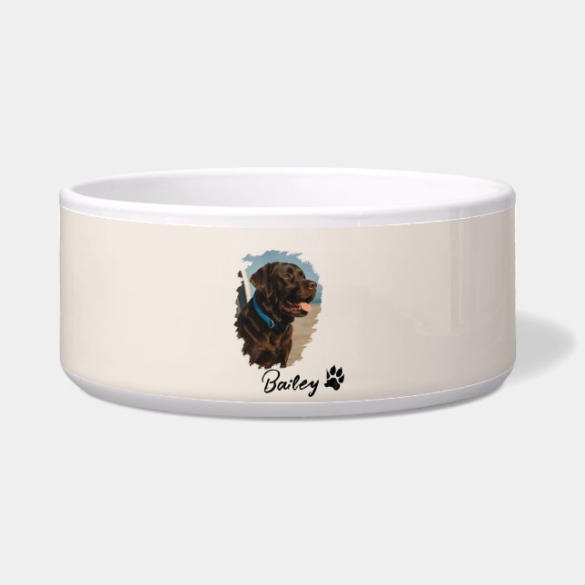 Niedlich Schokolade Labrador Hund - Bailey | Haust Napf (Vorderseite)