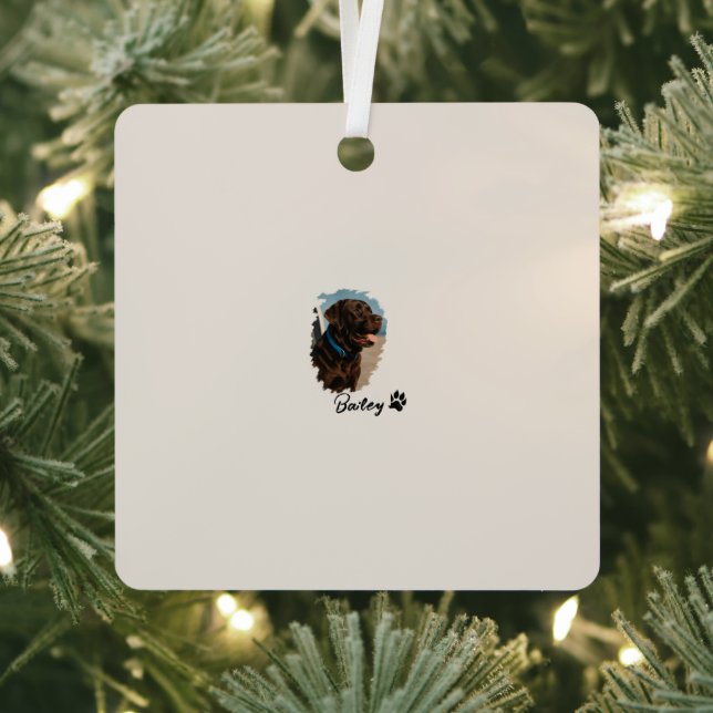 Niedlich Schokolade Labrador Hund - Bailey | Haust Ornament Aus Metall (InSitu)