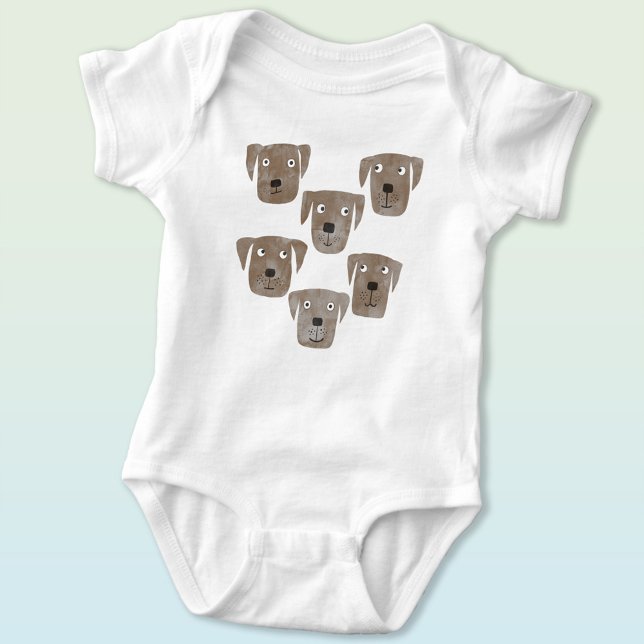 Niedlich Schokolade Labrador Retriever Dog Baby Strampler (Chocolate labrador retriever dog baby bodysuit)