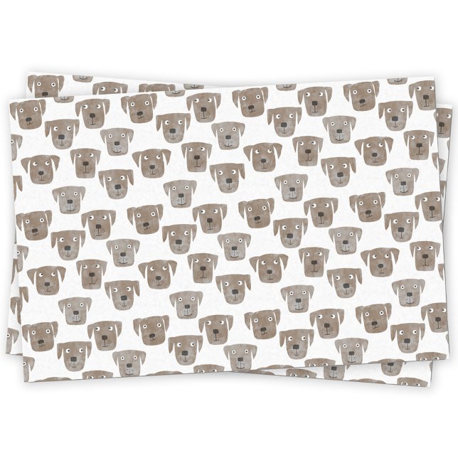 Niedlich Schokolade Labrador Retriever Dog Seidenpapier (Chocolate labrador retriever dog watercolor pattern tissue paper)