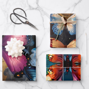 Niedlich schöne Schmetterlinge Geschenkpapier Set