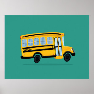 Niedlich School Bus Art Poster