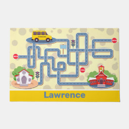Niedlich School Bus Cartoon Maze Kids Fußmatte