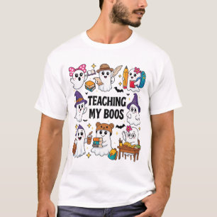 Niedlich School Ghosts Halloween Thema T-Shirt