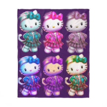 Niedlich School Girl Baby Kitty Fleece Blanket