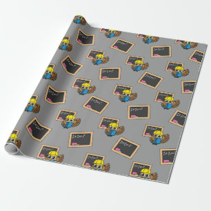 Niedlich School Student Owl Cartoon Geschenkpapier