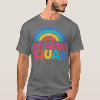 Niedlich School Teacher 5th Grade Squad mit Retro  T-Shirt