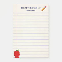 Niedlich School Teacher Name Apple Pencil Linken