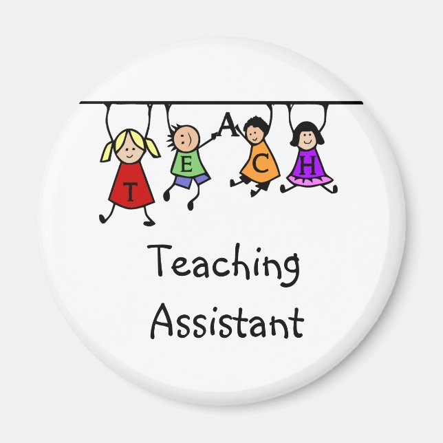 Niedlich School Teaching Assistant with Kids Carto Magnet (Vorne)