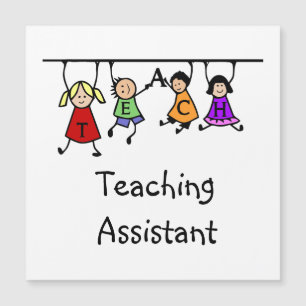 Niedlich School Teaching Assistant with Kids Carto Magnetkarte