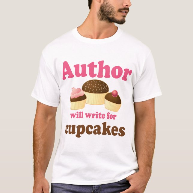 Niedlich schreibt für Kuchen-Autorn-Geschenk T-Shirt (Vorderseite)