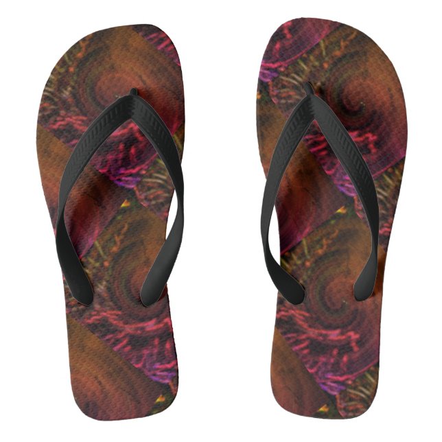 Niedlich Schwarz BROWN RED Modern Woman Flip Flops (Fußbett)
