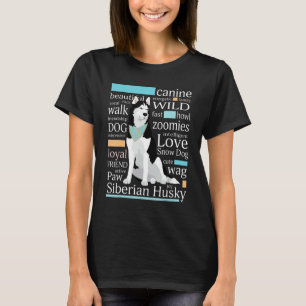 Niedlich Schwarz und Weiß sibirischer Husky T-Shirt