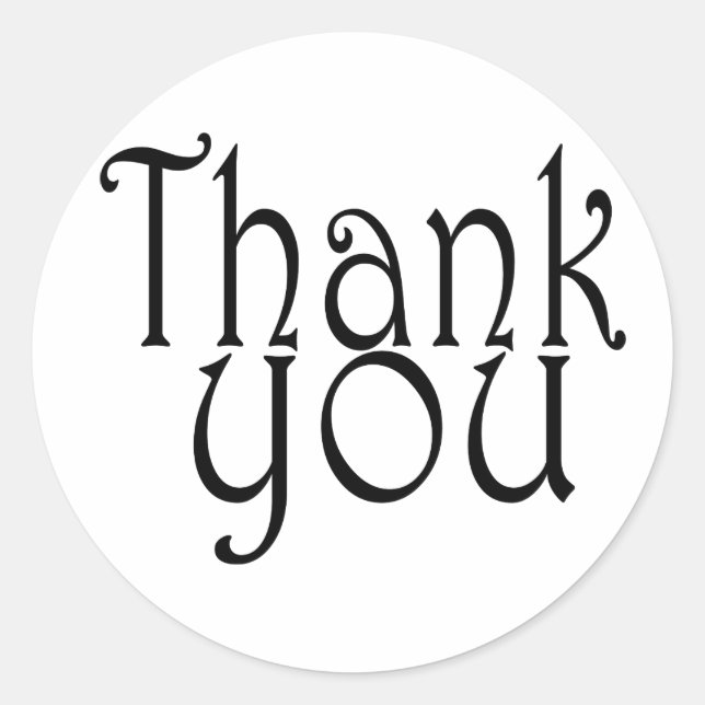 Niedlich Schwarz und Weiß Vielen Dank Siegel Runder Aufkleber (Vorderseite)