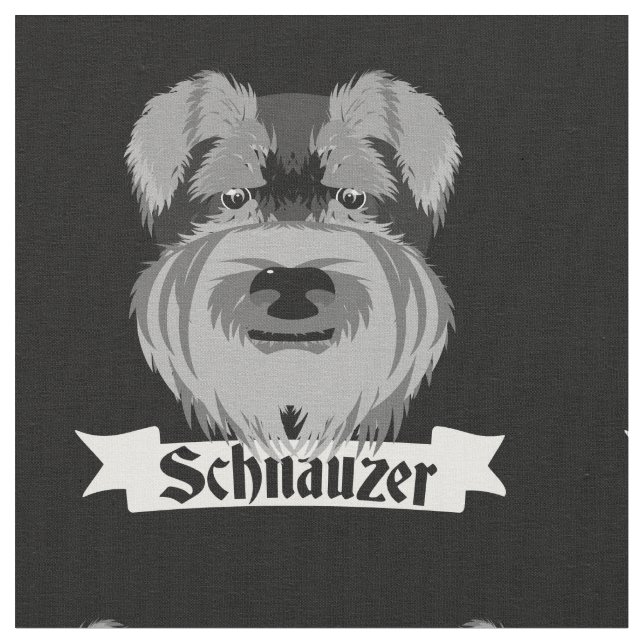 Niedlich Schwarz-Weiß-Schnauzer Stoff (Nahaufnahme)