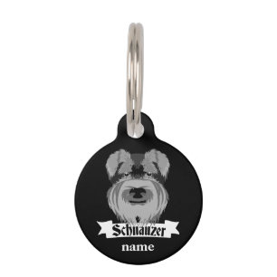 Niedlich Schwarz-Weiß-Schnauzer Tiermarke