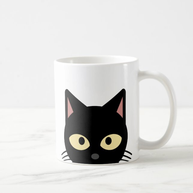 NIEDLICH SCHWARZE KATZKAFFEE-MUGS KAFFEETASSE (Rechts)