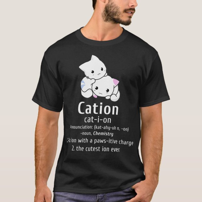 Niedlich Science Cat Cation Chemie Pawsitive Eleme T-Shirt (Vorderseite)