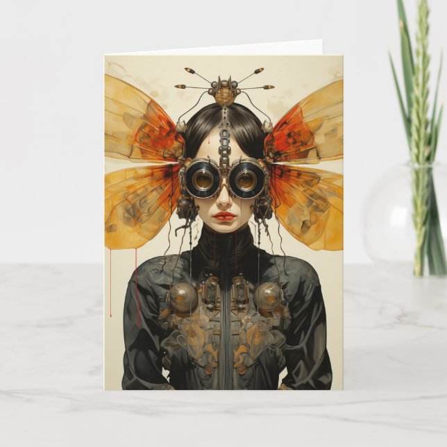 Niedlich Scifi Bug Lady Jedes Anlasses Karte (Vorderseite)