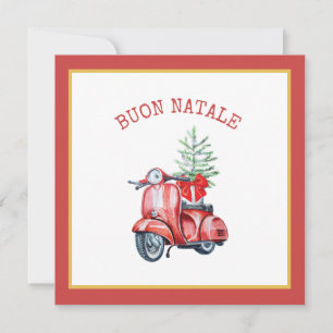 Niedlich Scooter Buon Natale Holiday Gruß Feiertagskarte