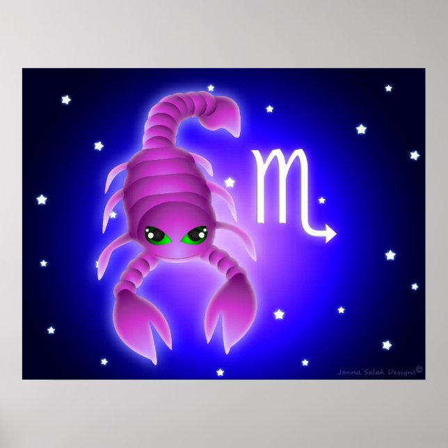 Niedlich Scorpio Zodiac Poster (Vorne)