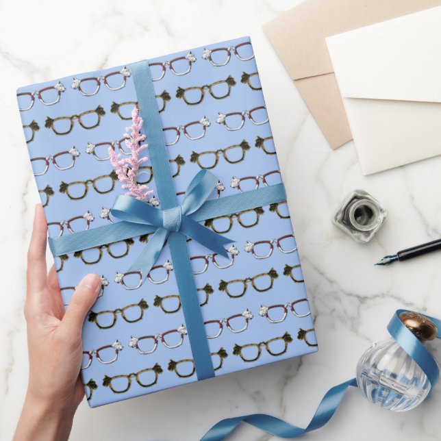 Niedlich Scottie Dog Eyeglass Pattern  Geschenkpapier (Schenken)