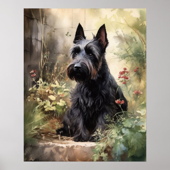 Niedlich Scottish Terrier Dog Art Print Poster (Vorne)