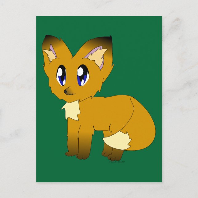 Niedlich Scruffy Little Fox Postkarte (Vorderseite)