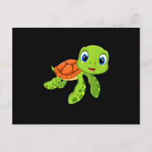 Niedlich Sea Baby Turtle-Geschenk Ankündigungspostkarte