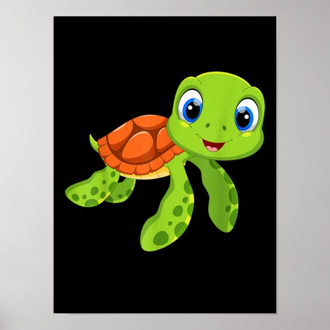 Niedlich Sea Baby Turtle-Geschenk Poster (Vorne)