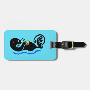 Niedlich Sea Otter - Ocean Blue Gepäckmarke Gepäckanhänger